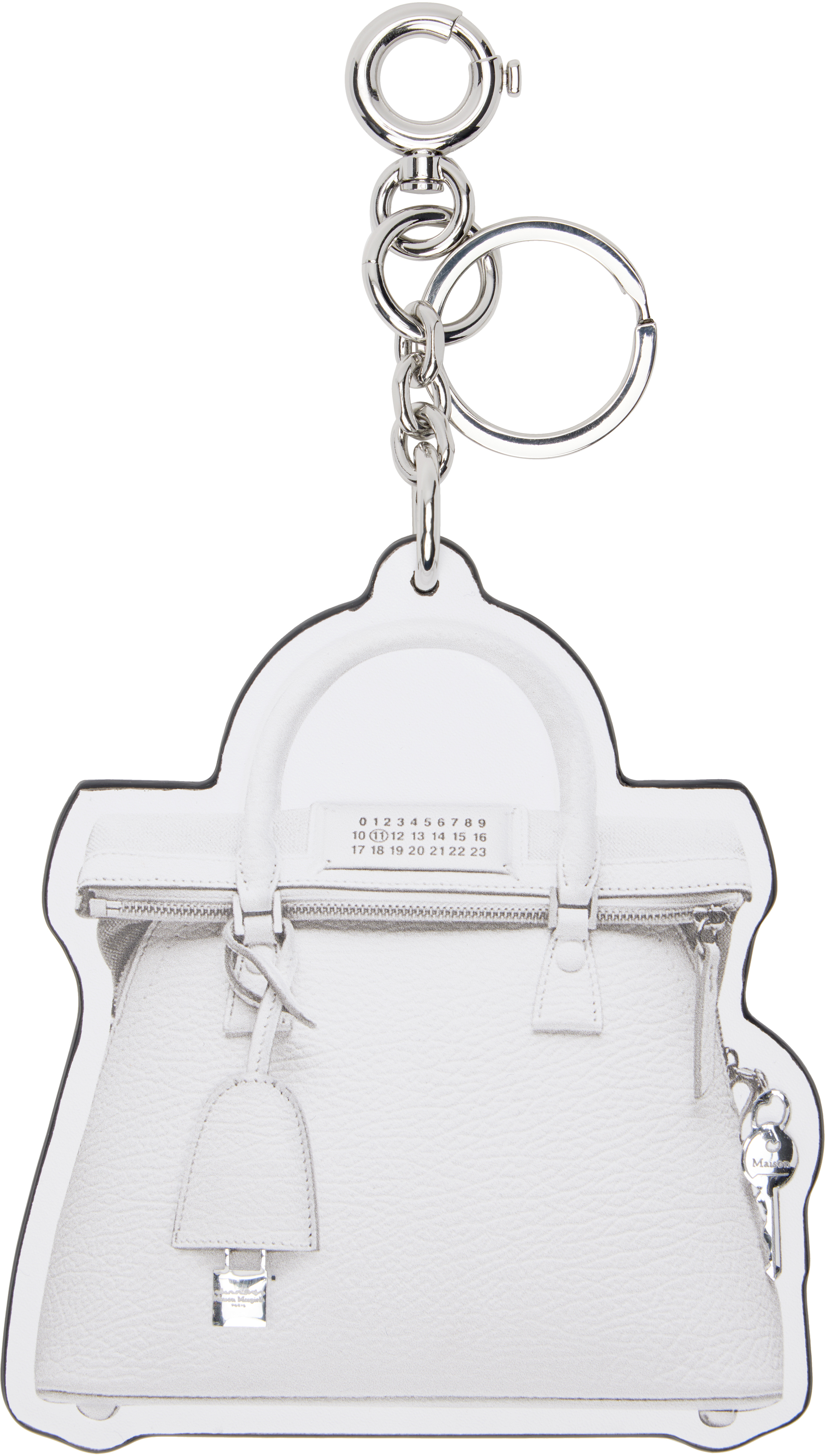 関税送料込み【MAISON MARGIELA】5AC Classique キーチェーン Maison Margielaのホワイト 5AC Classique キーチェーンがセール中