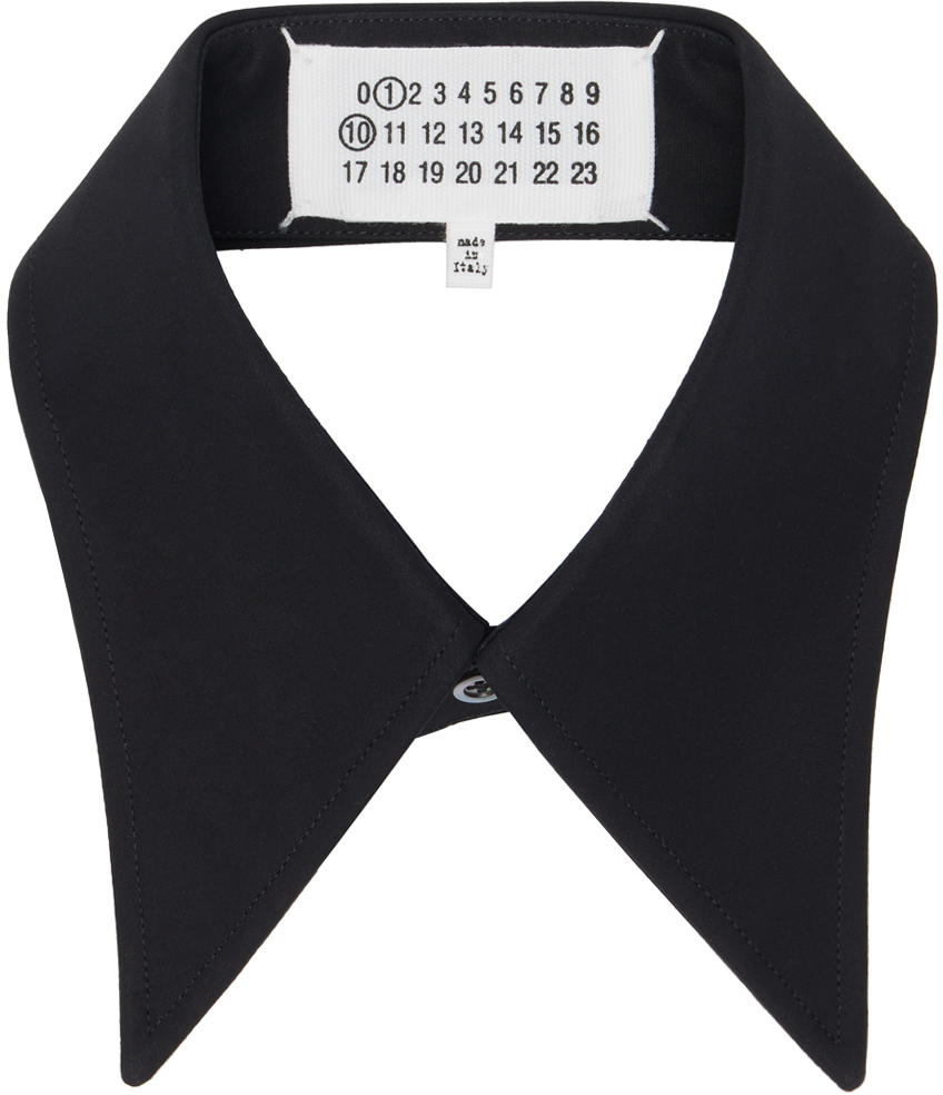 Shop Maison Margiela Black Cotton Popeline Collar In 900 Black