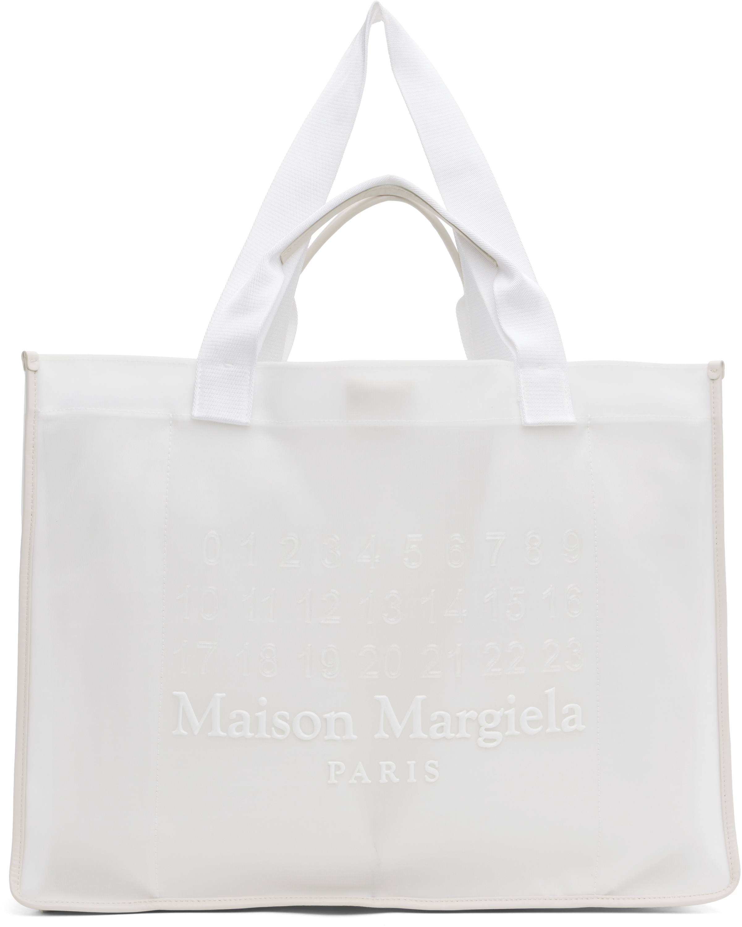 Shop Maison Margiela ホワイト ラージ Cabras ショッピングトート In Ha498 White/white