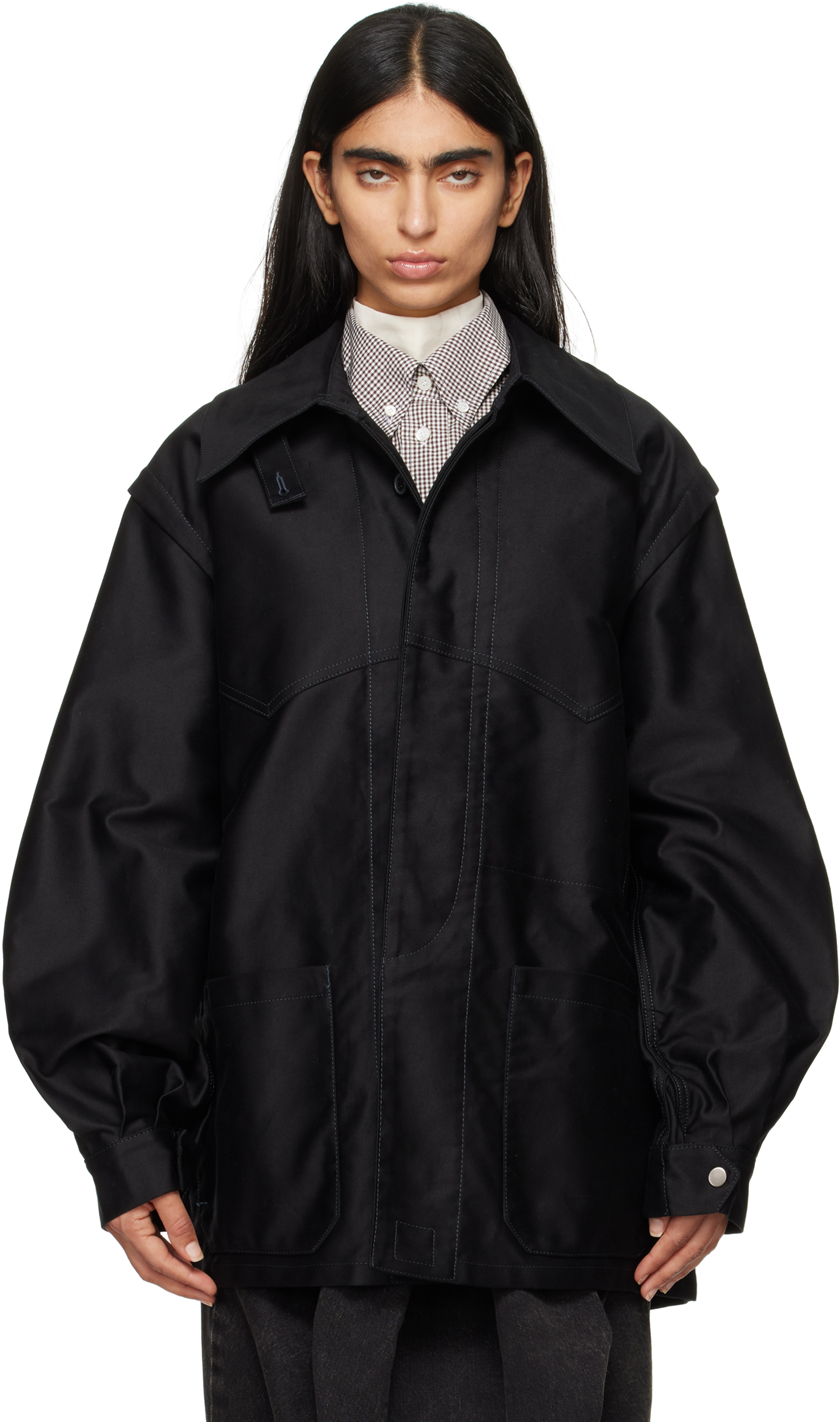 Black Cotton Chore Jacket