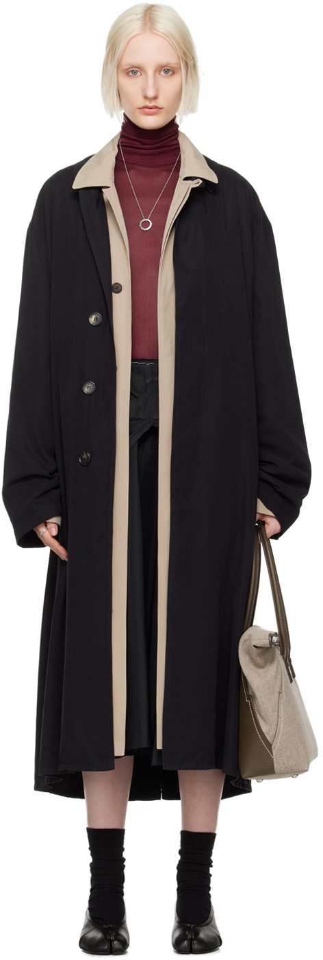 Black Peached Trench Coat