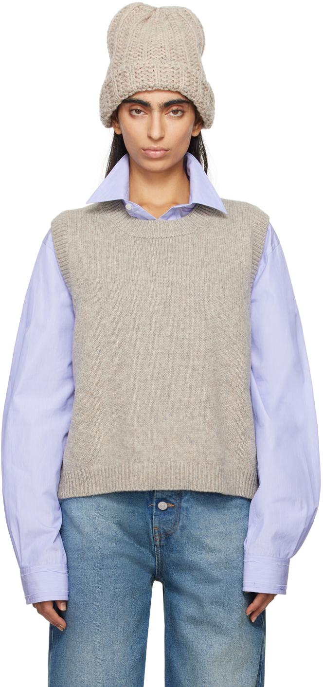 Beige Shetland Wool Tank Top