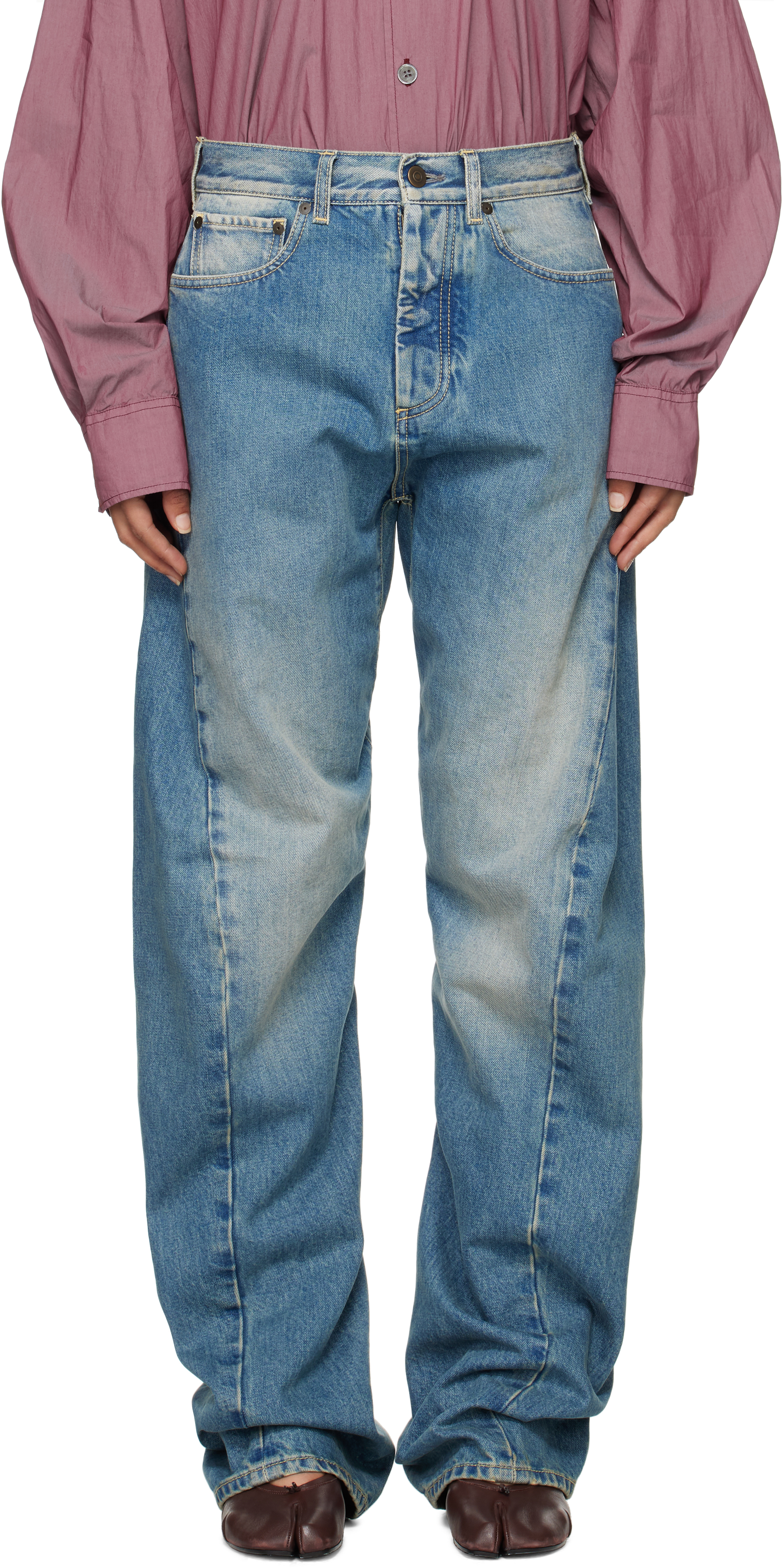 Blue Diagonal Seam Jeans