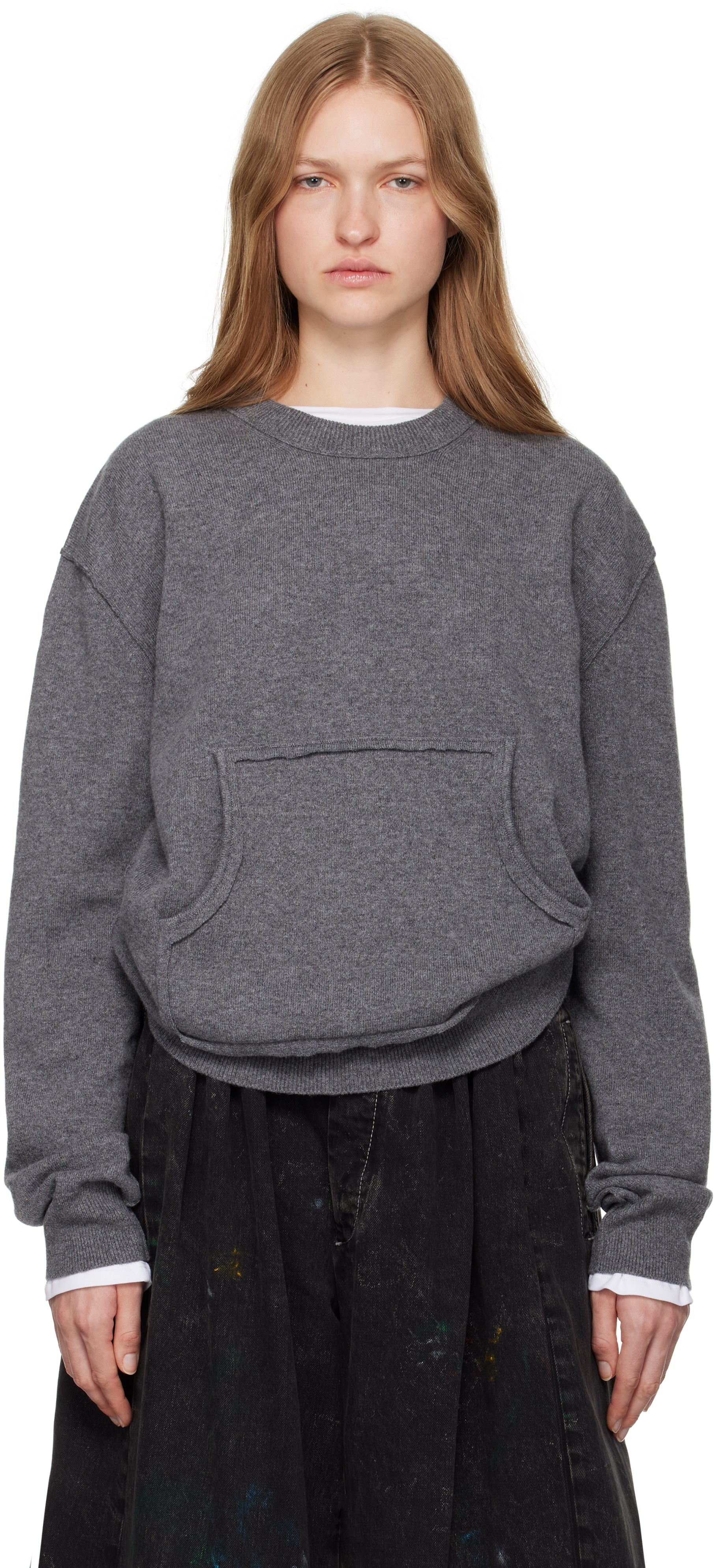 Gray Kangaroo Pocket Sweater