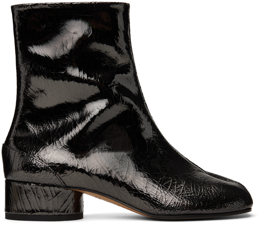 Gunmetal Tabi Mirror Boots