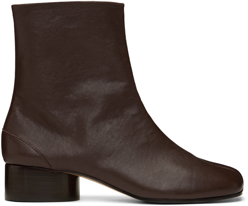 Brown Tabi Ankle Boots