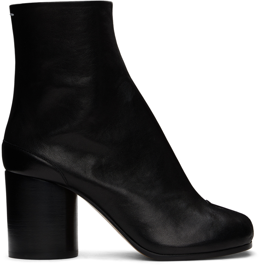 Shop Maison Margiela Black Tabi Ankle Boots In T8013 Black