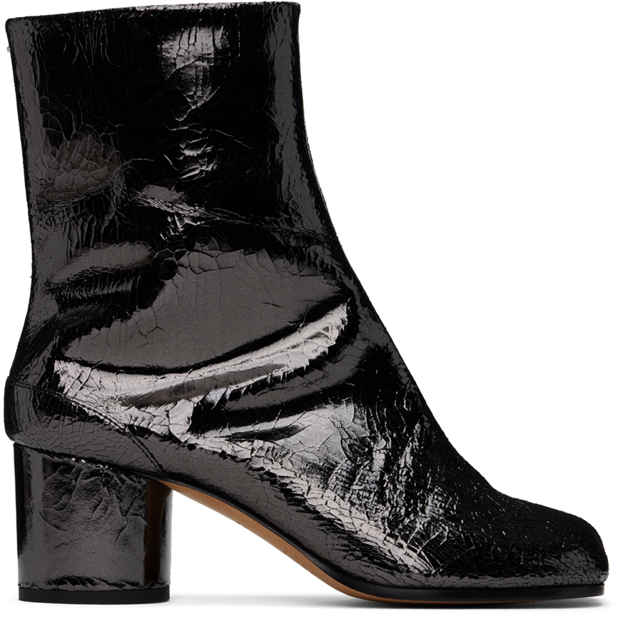 Gunmetal Tabi Mirror Boots