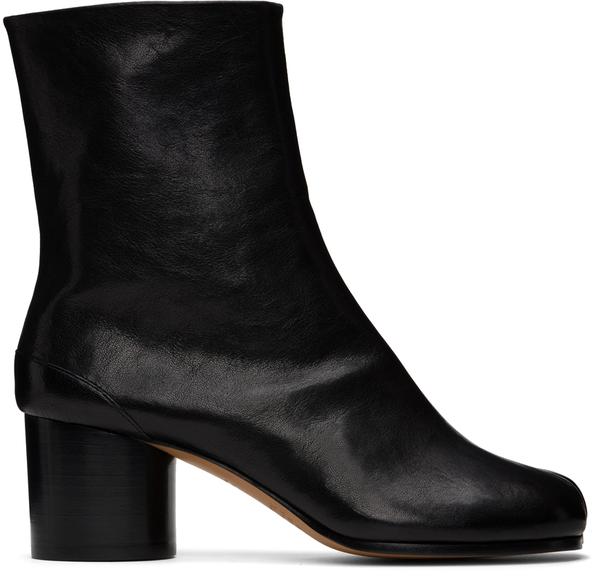 Shop Maison Margiela Black Tabi Ankle Boots In T8013 Black