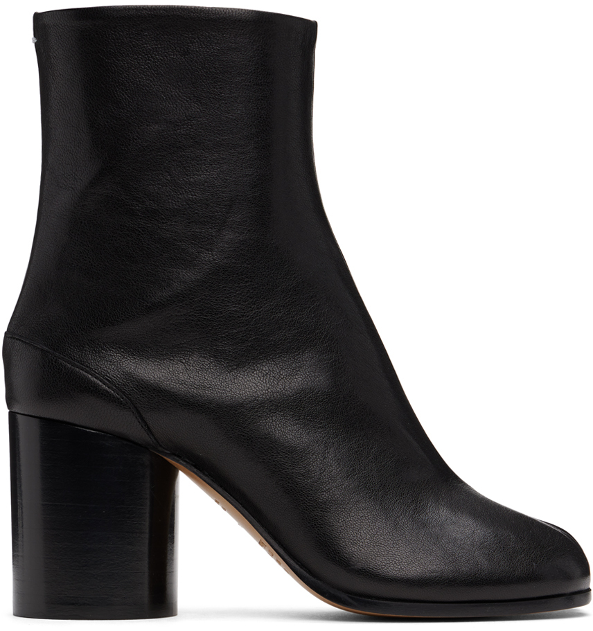 Shop Maison Margiela Black Tabi Ankle Boots In T8013 Black