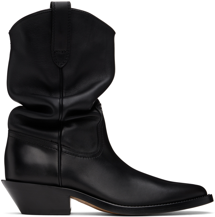 Shop Maison Margiela Black Tabi Western Boots In H8396 Black