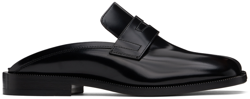 Shop Maison Margiela Black Tabi City Loafer Mules In T8013 Black