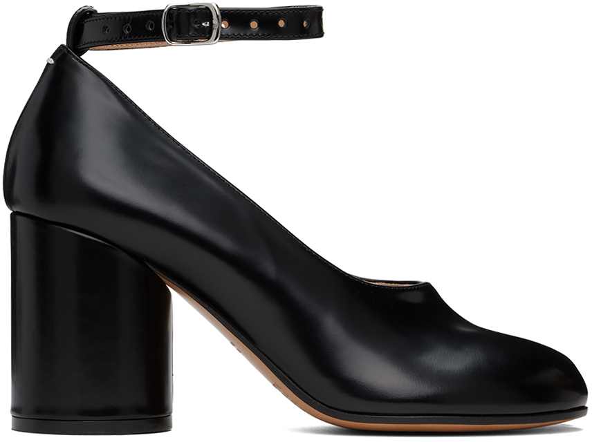 Maison Margiela Black Tabi Leather Heels SSENSE UK