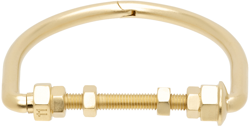 Shop Maison Margiela Gold Bolt & Nut Bracelet In 950 Yellow Gold Plat