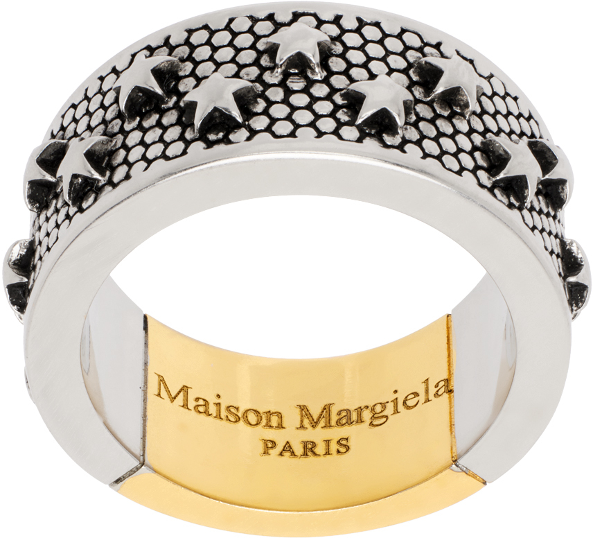 MAISON MARGIELA SILVER & GOLD STAR RING 