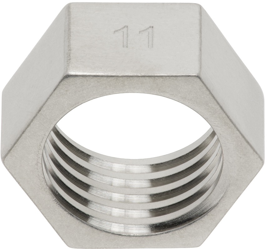 Silver Bolt & Nut Ring by Maison Margiela on Sale