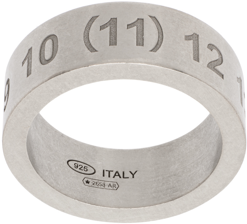 Shop Maison Margiela Silver Numerical Ring In 951 Silver