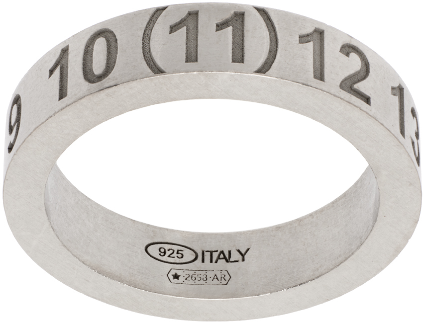 Shop Maison Margiela Silver Numerical Ring In 951 Silver