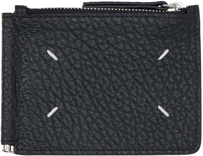 Shop Maison Margiela Black Four Stitches Wallet In T8013 Black