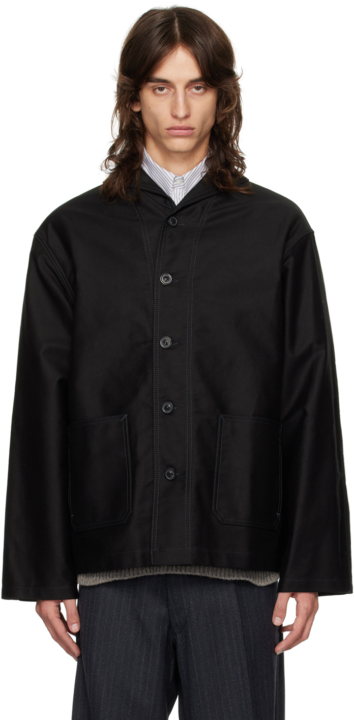 Shop Maison Margiela Black Patch Pocket Jacket In 900 Black