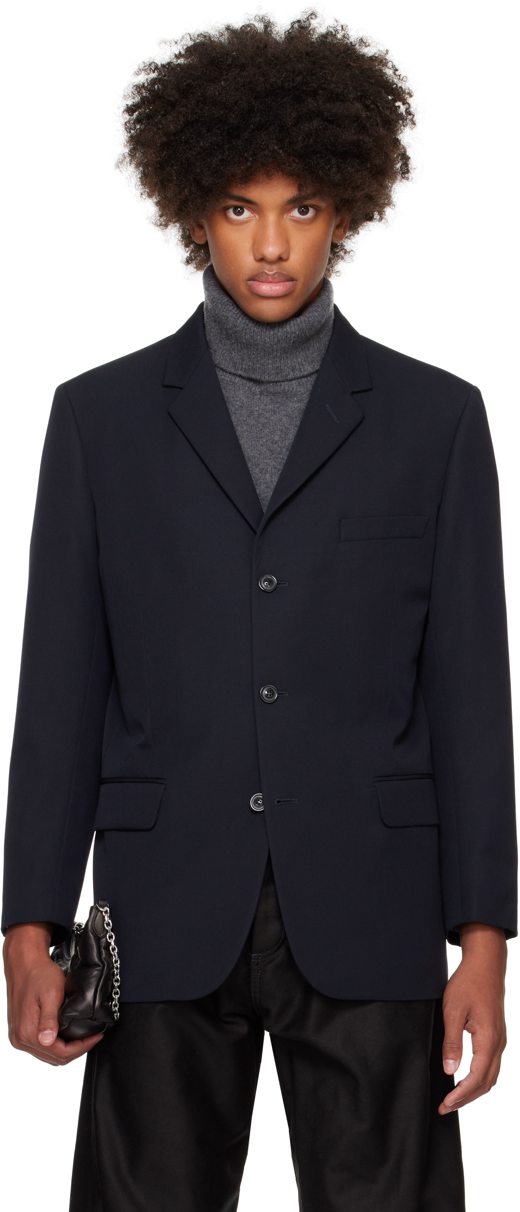 Navy Mohair Suit Blazer