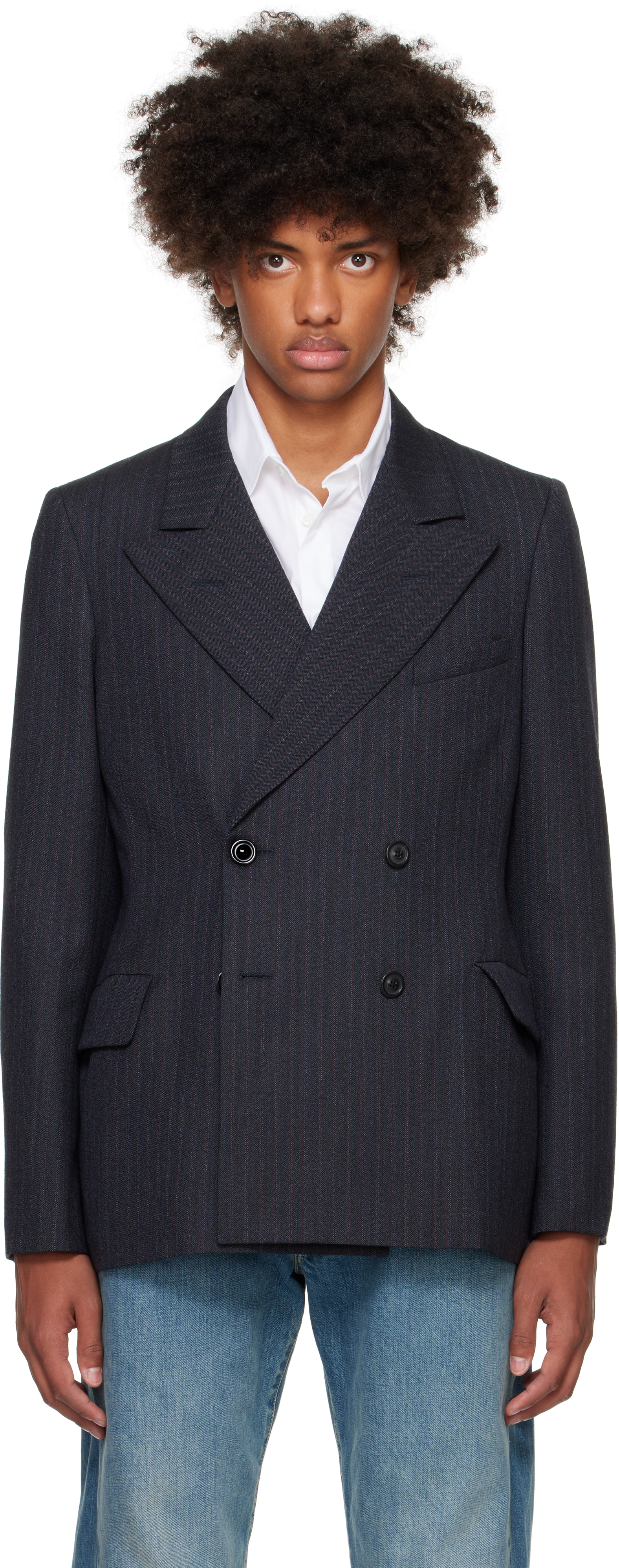 Gray Pinstripe Blazer