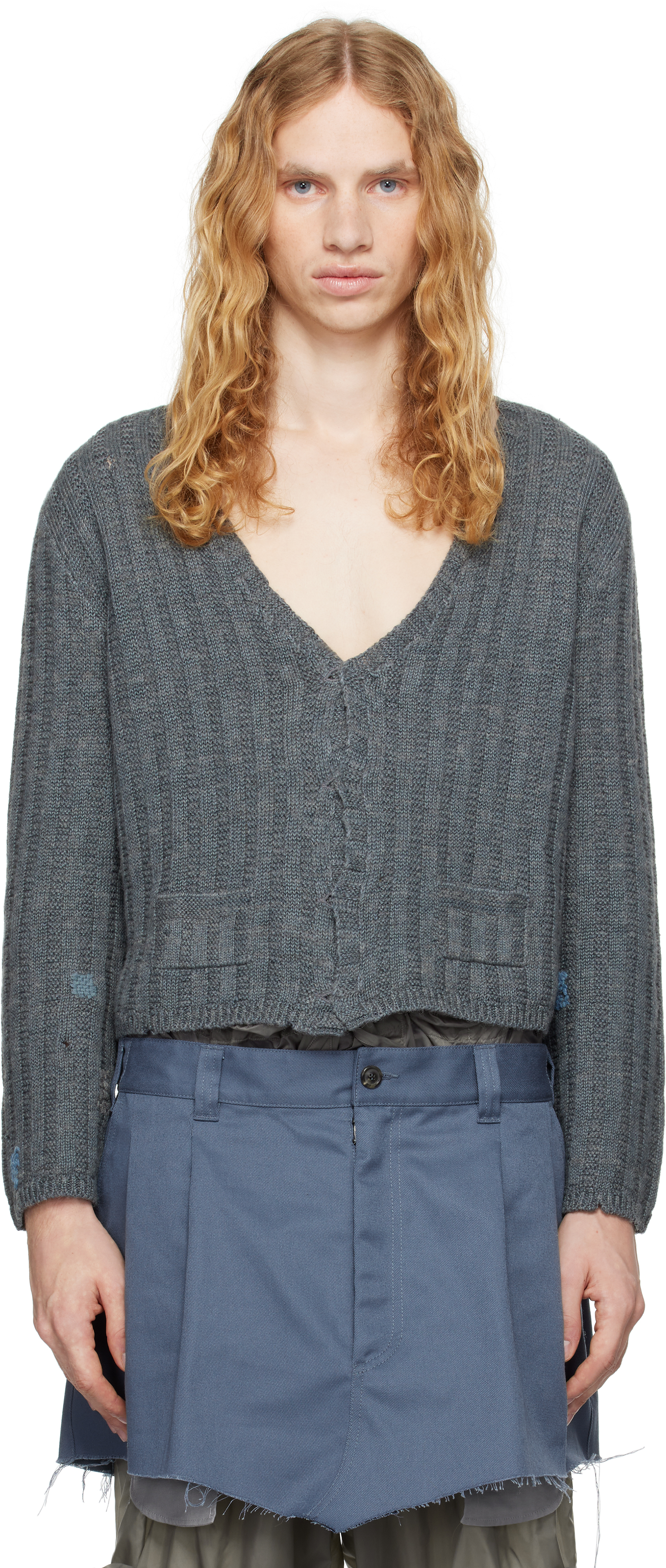 Maison Margiela Grey Handcrafted Cardigan In 853f Grey
