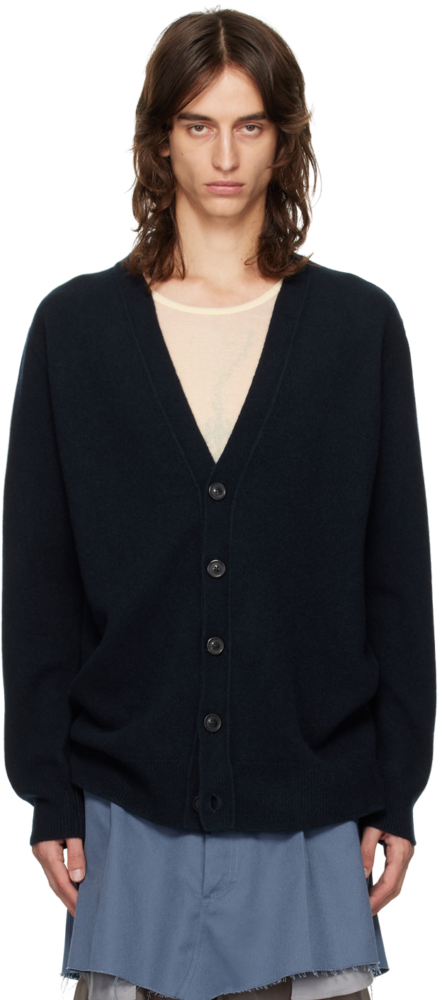 Navy Buttoned Cardigan