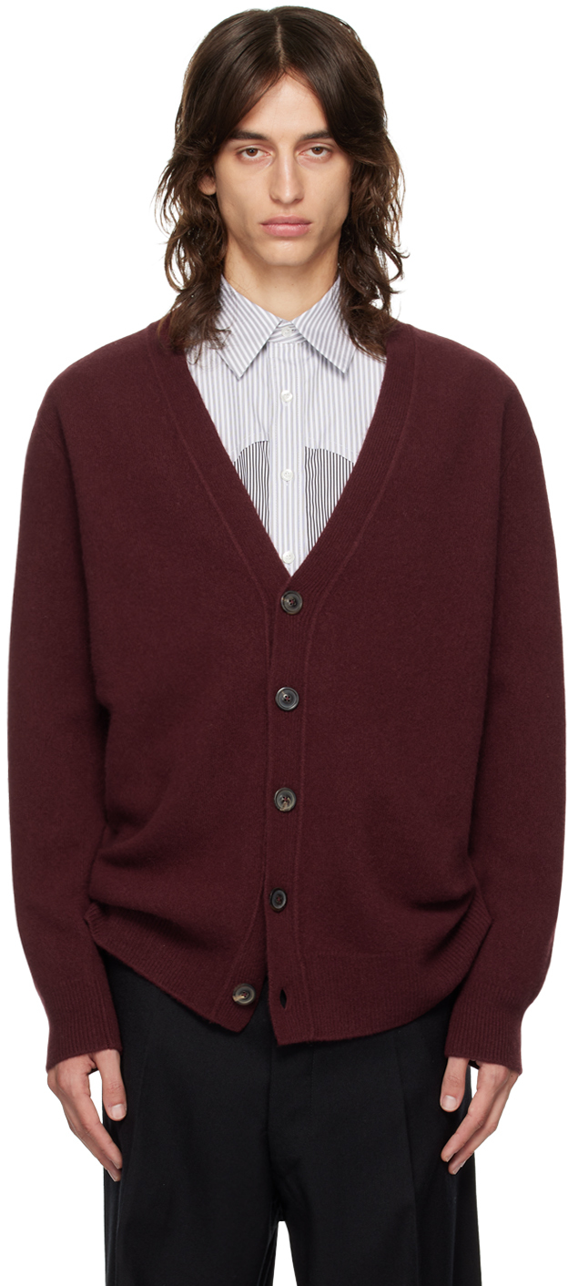 Burgundy Buttoned Cardigan