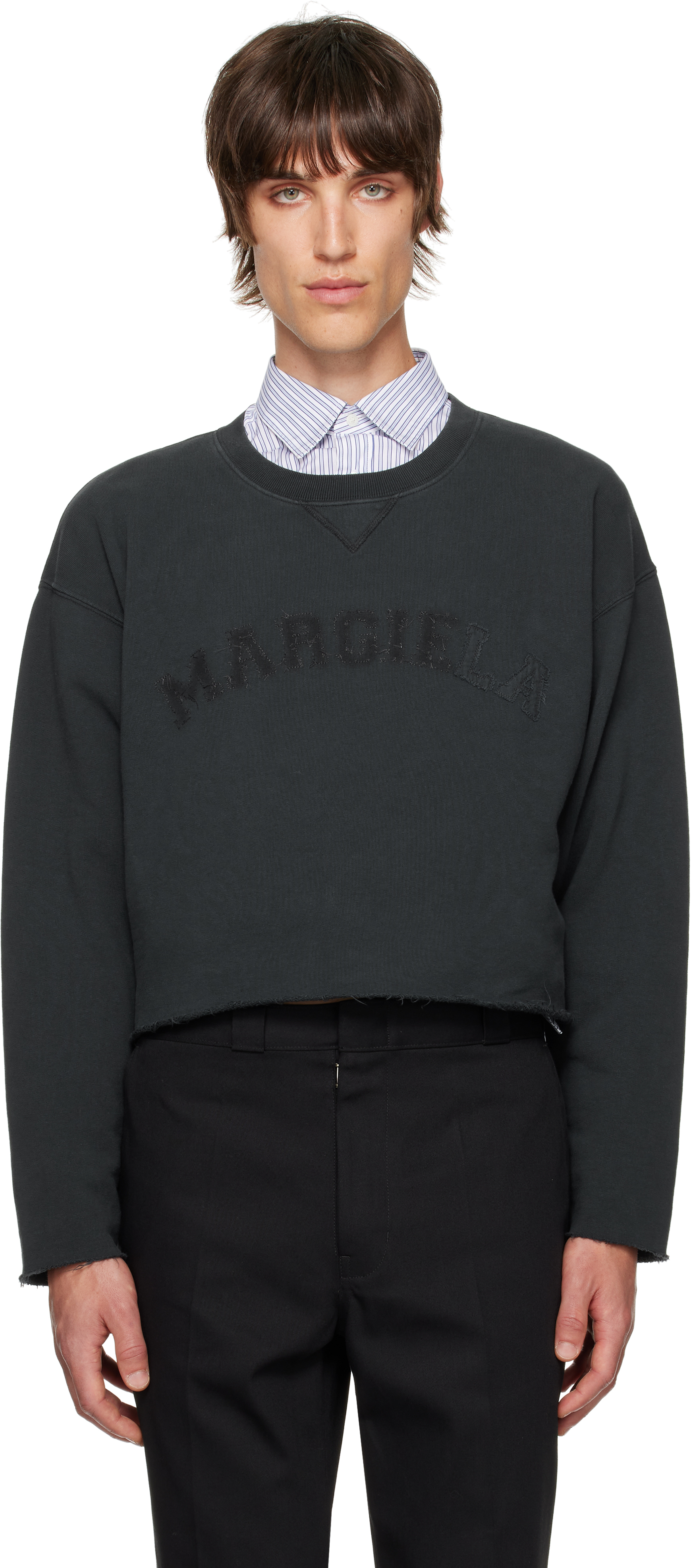 Shop Maison Margiela Black Firm Sweatshirt In 960 Vintage Black