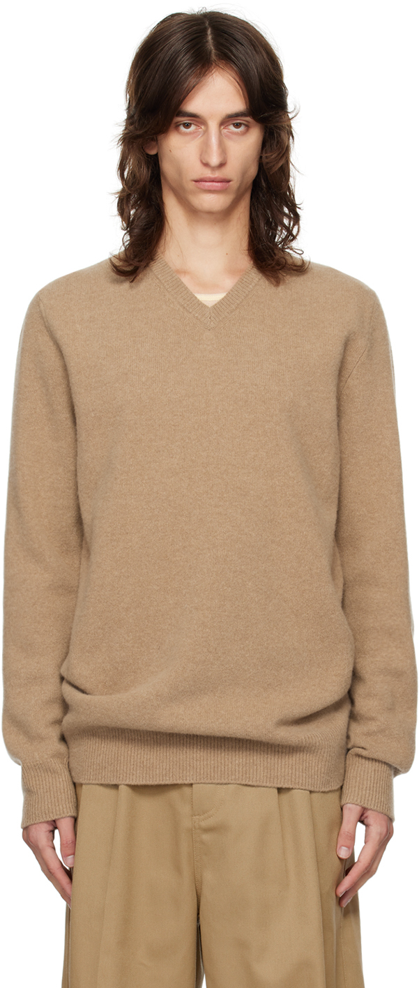 Tan V-Neck Sweater