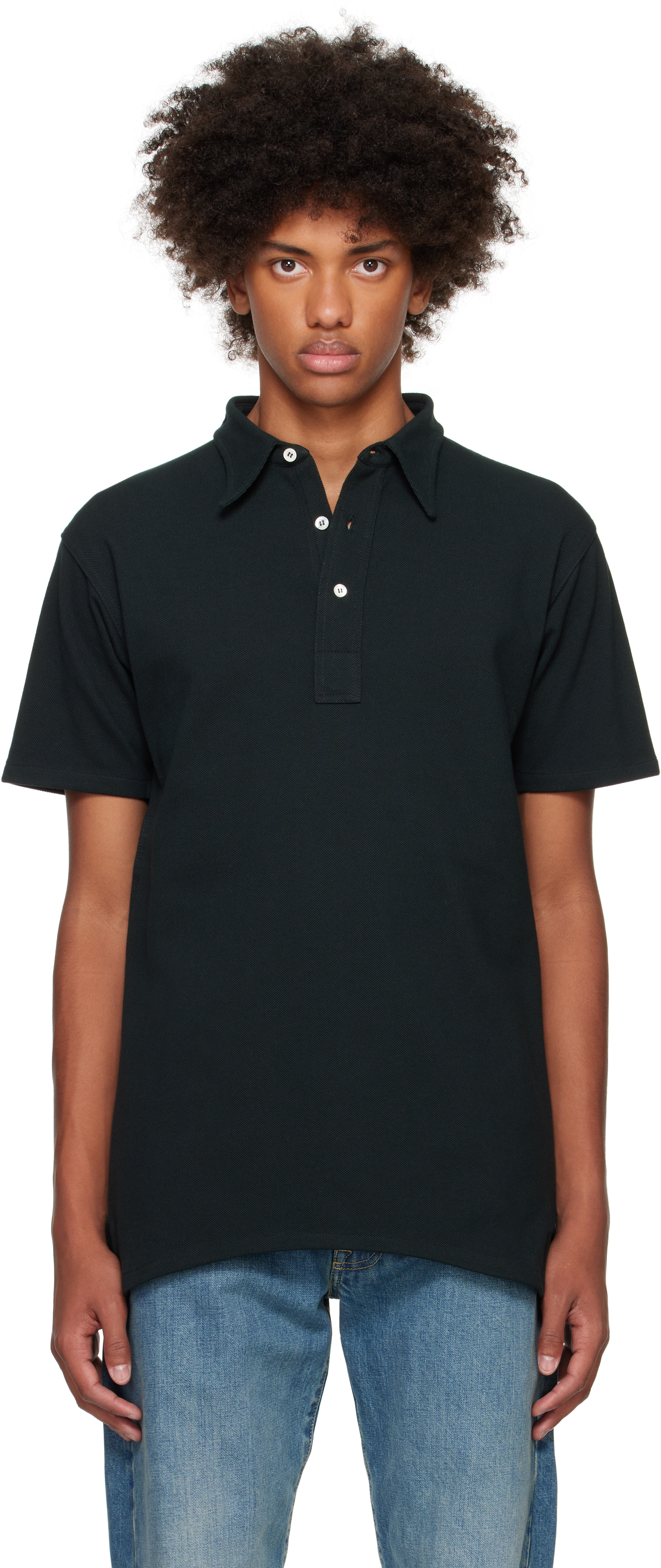 Green Cotton Piqué Polo