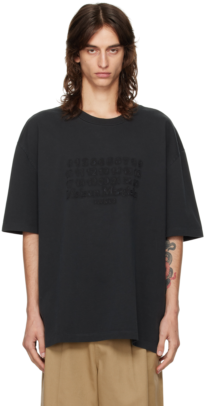 Black Logo-Embroidered T-Shirt