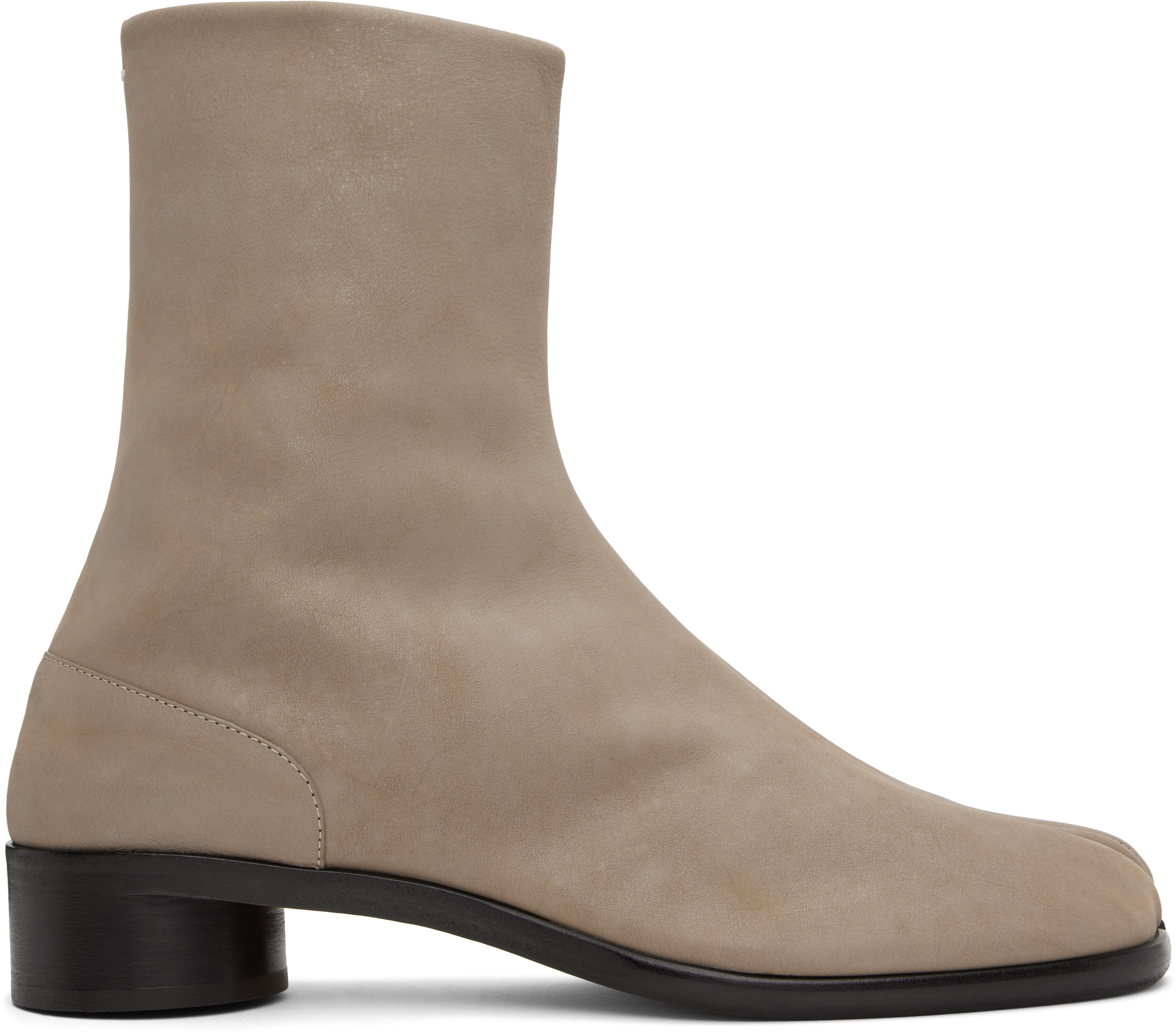 Maison Margiela Tabi Leather Ankle Boots In Neutrals