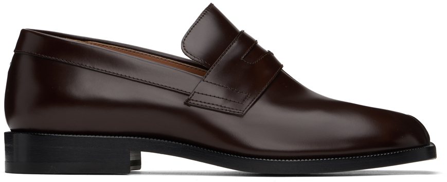 Shop Maison Margiela Brown Tabi Loafers In T2264 Chic Brown