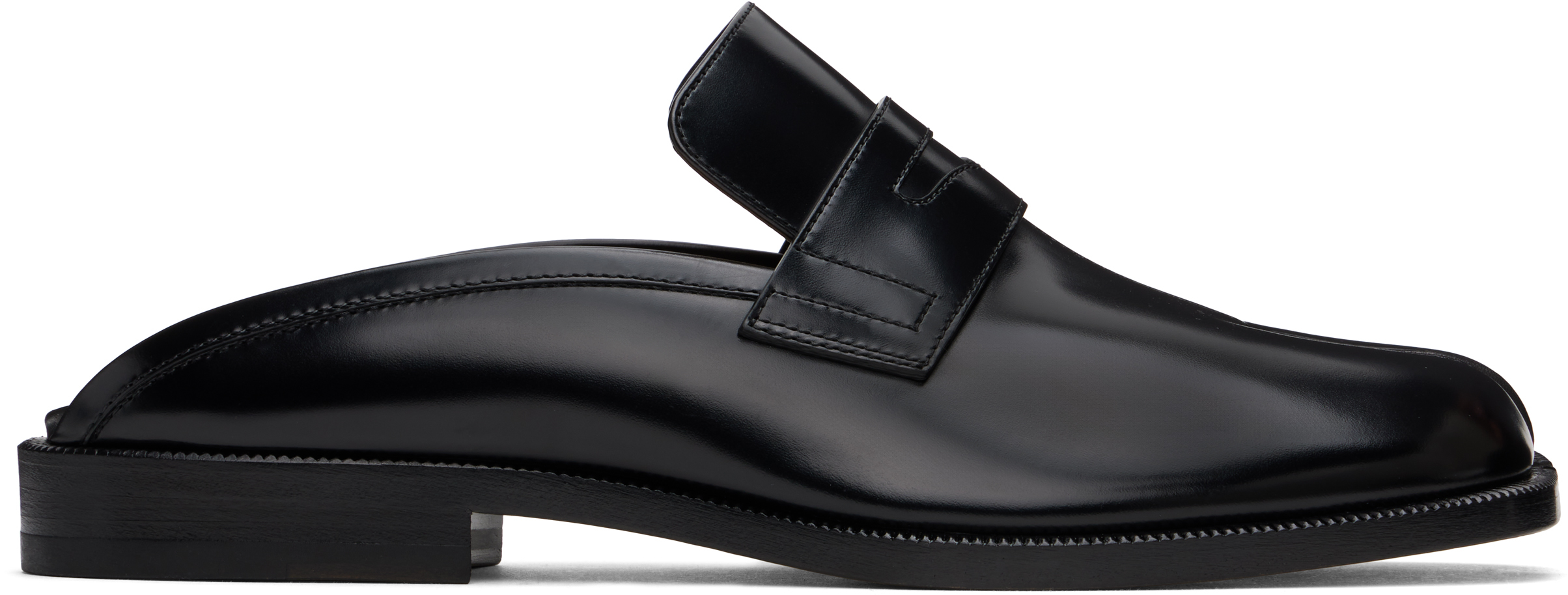 Black Tabi City Loafer Mules