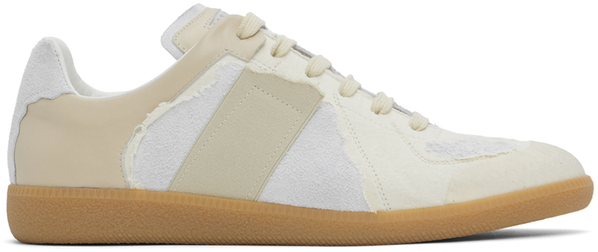 Shop Maison Margiela Beige & Gray Replica Inside Out Sneakers In Ha336 Reversed Repli