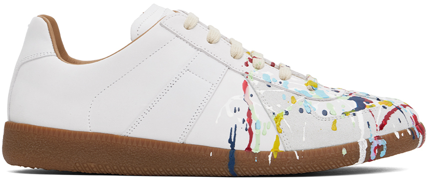 Maison Margiela Off White Paint Replica Sneakers SSENSE