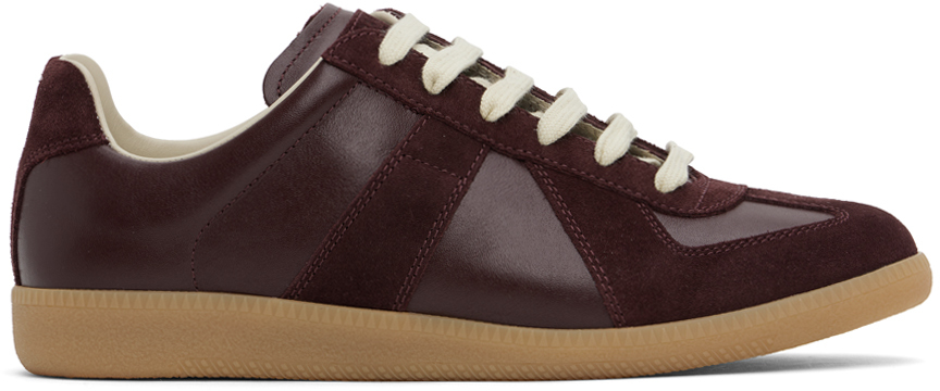 Shop Maison Margiela Burgundy Replica Sneakers In T5080 Deep Red