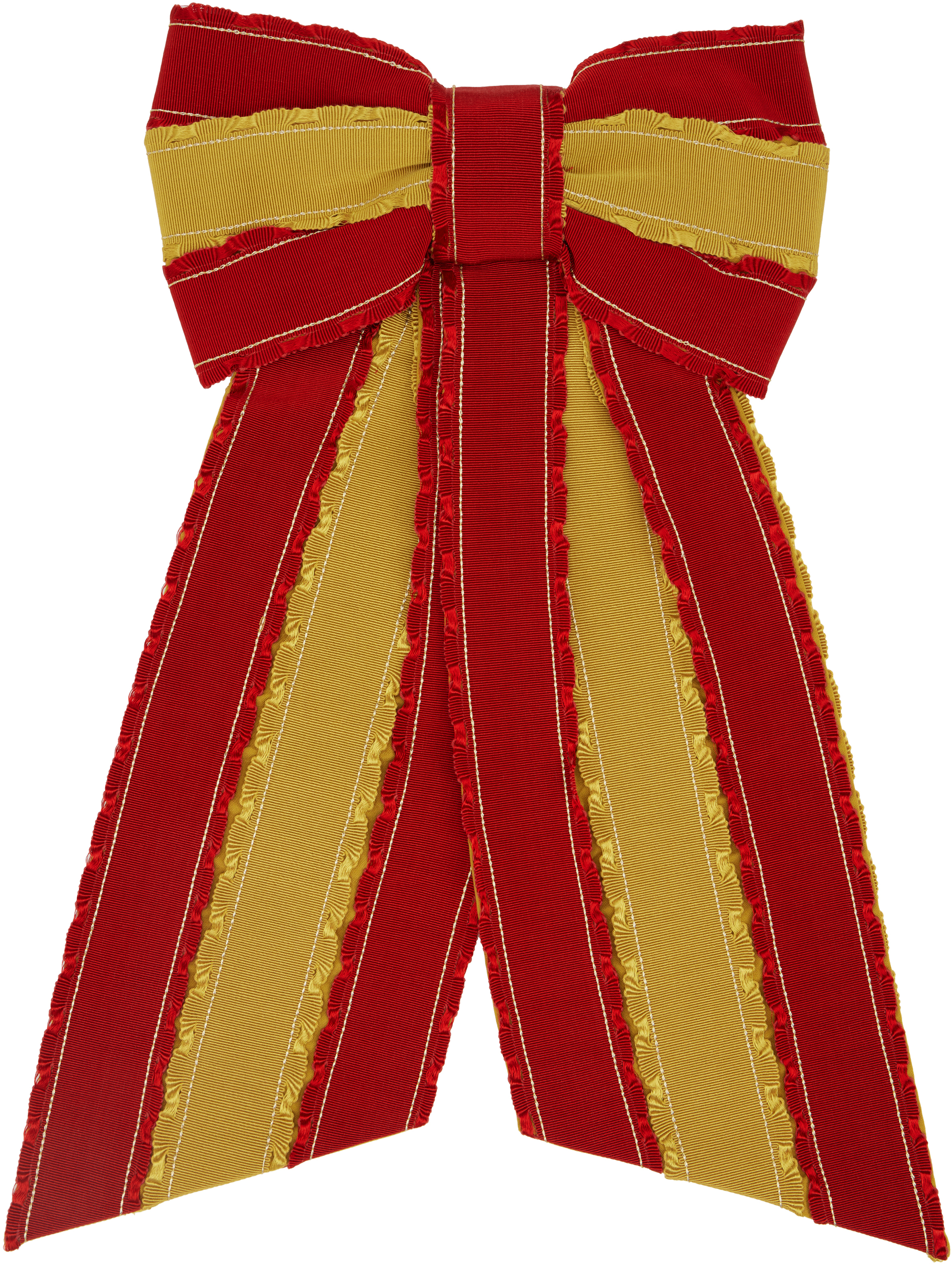 【関税込み】Bode レッド Winners Sash Bow バレッタ Red & Yellow Winner's Sash Bevel Bow Barrette by Bode on Sale