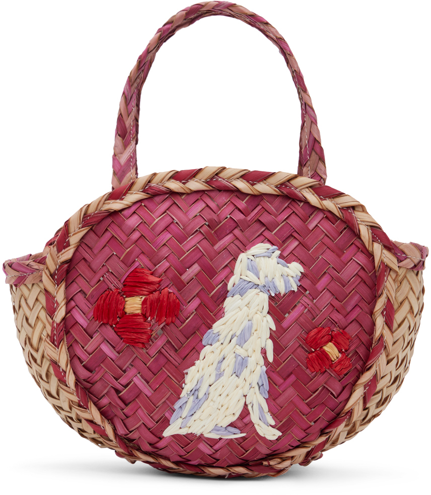 Red Embroidered Picnic Micro Tote