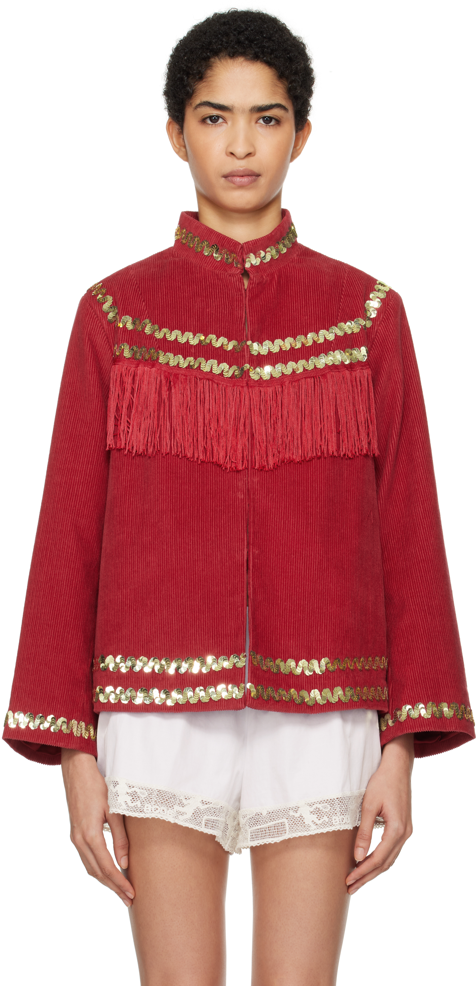 Red Bandstand Fringe Jacket