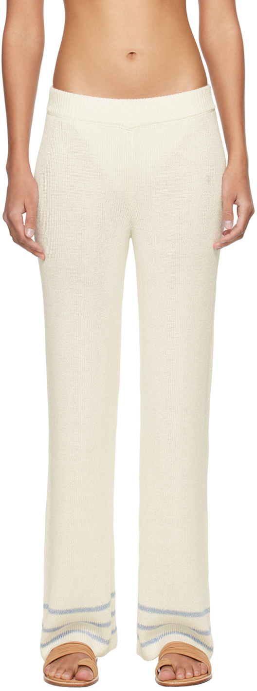 Shop Bode Off-white Quincy Stripe Trousers In Cream Cream