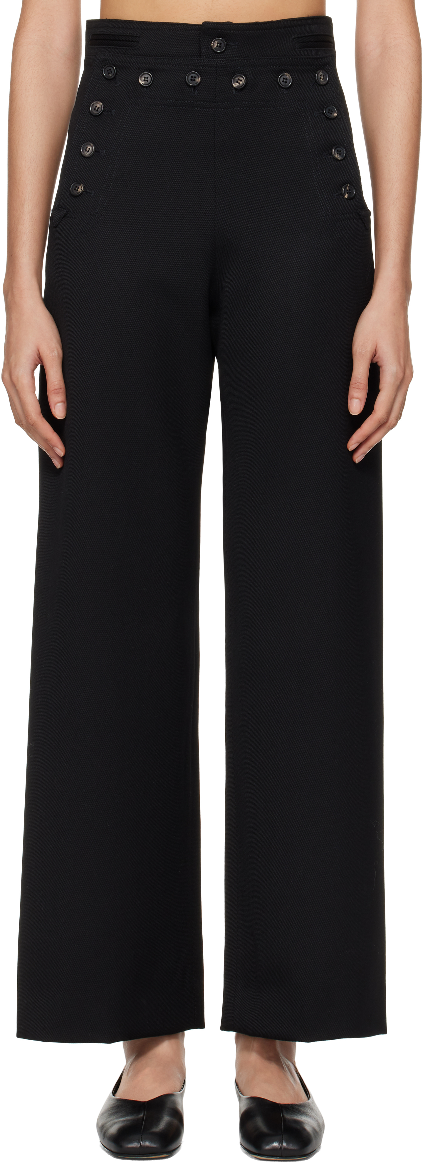 Bode: Black Riding Twill Sailor Trousers | SSENSE Bode: Black Riding Twill Sailor Trousers | SSENSE