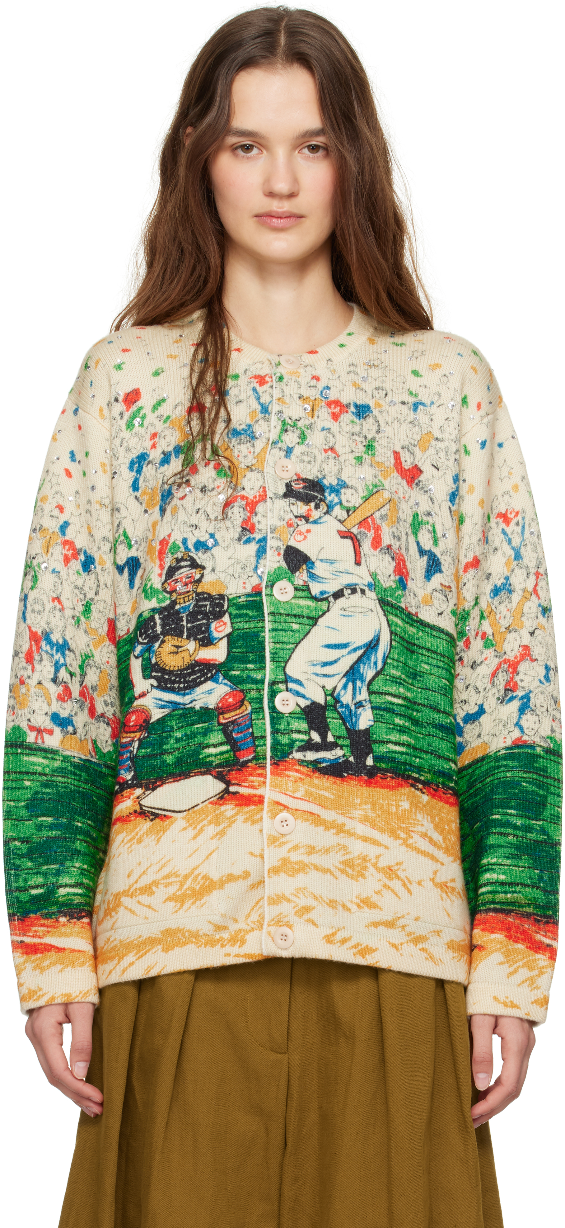 BODE MULTICOLOR SLUGGER CARDIGAN 