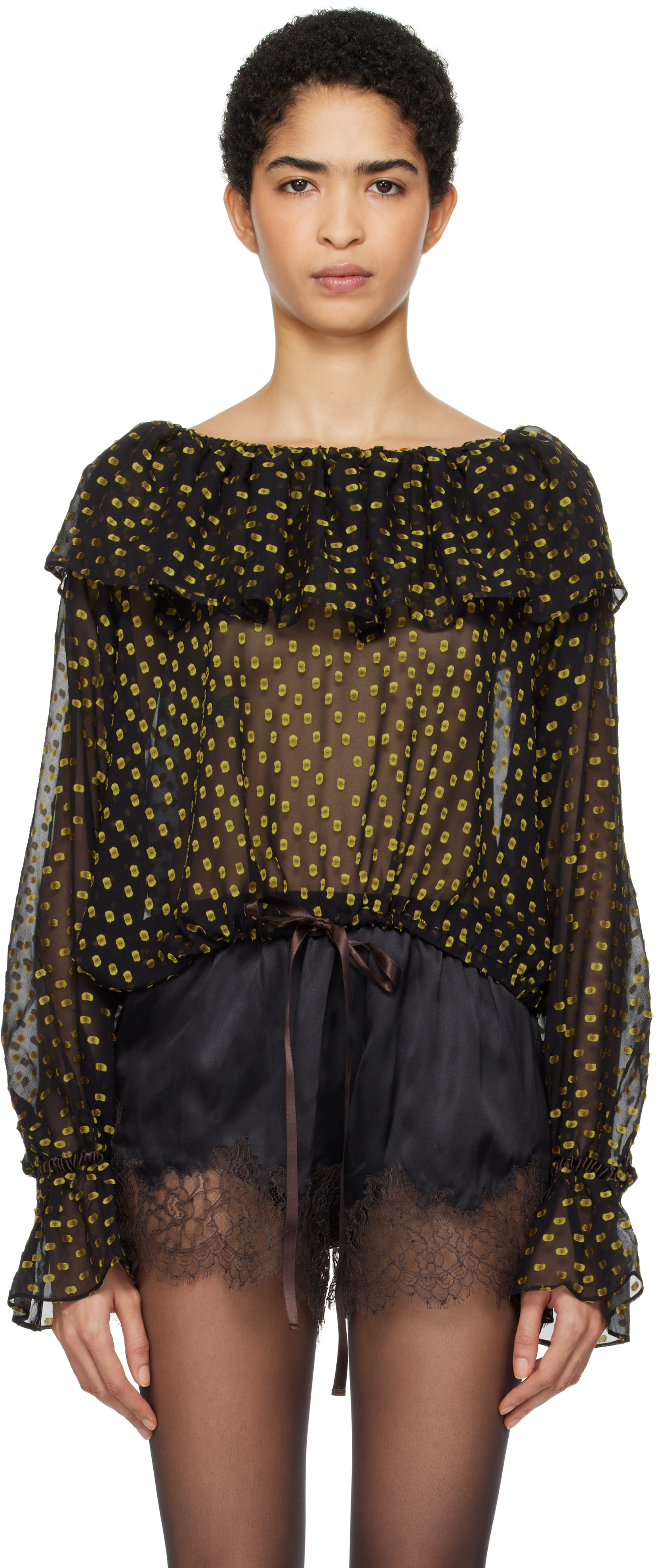 Black Stadium Dot Blouse