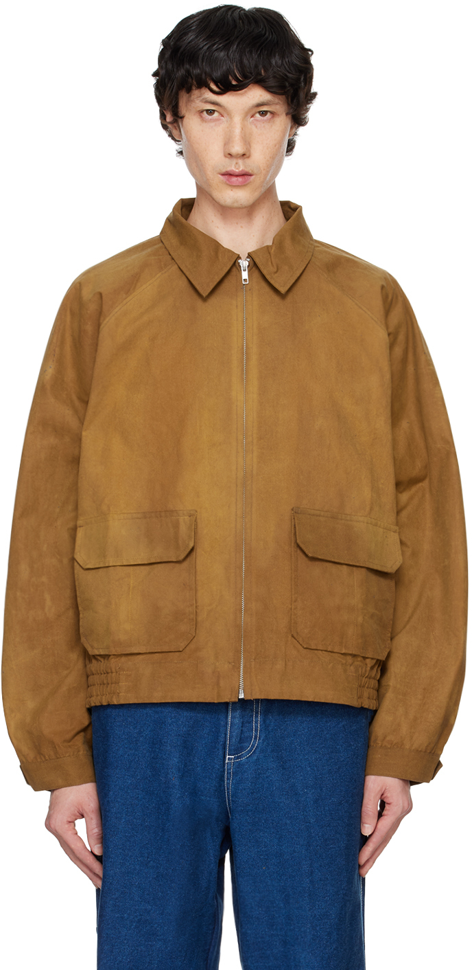 Shop Bode Tan Coach's Jacket In Caramel