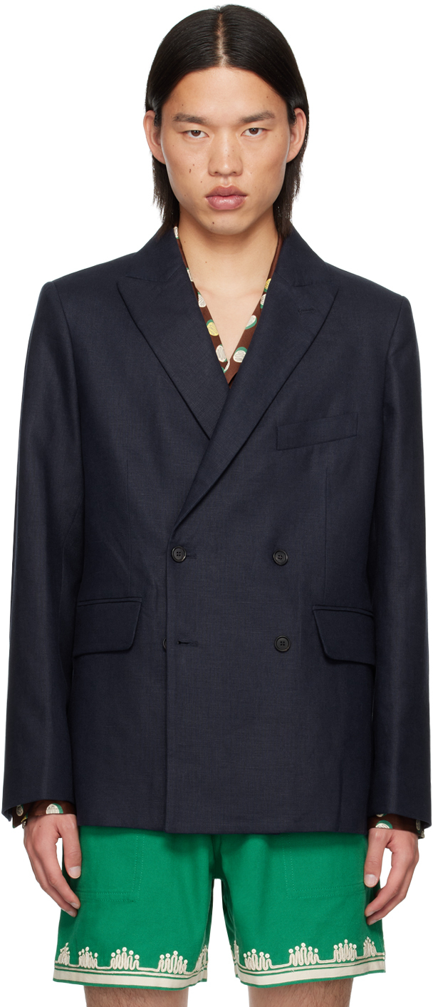 Navy Double-Breasted Blazer