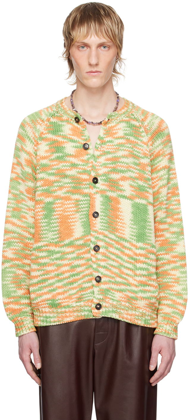 Bode Green Newbury Cardigan In Grmlt