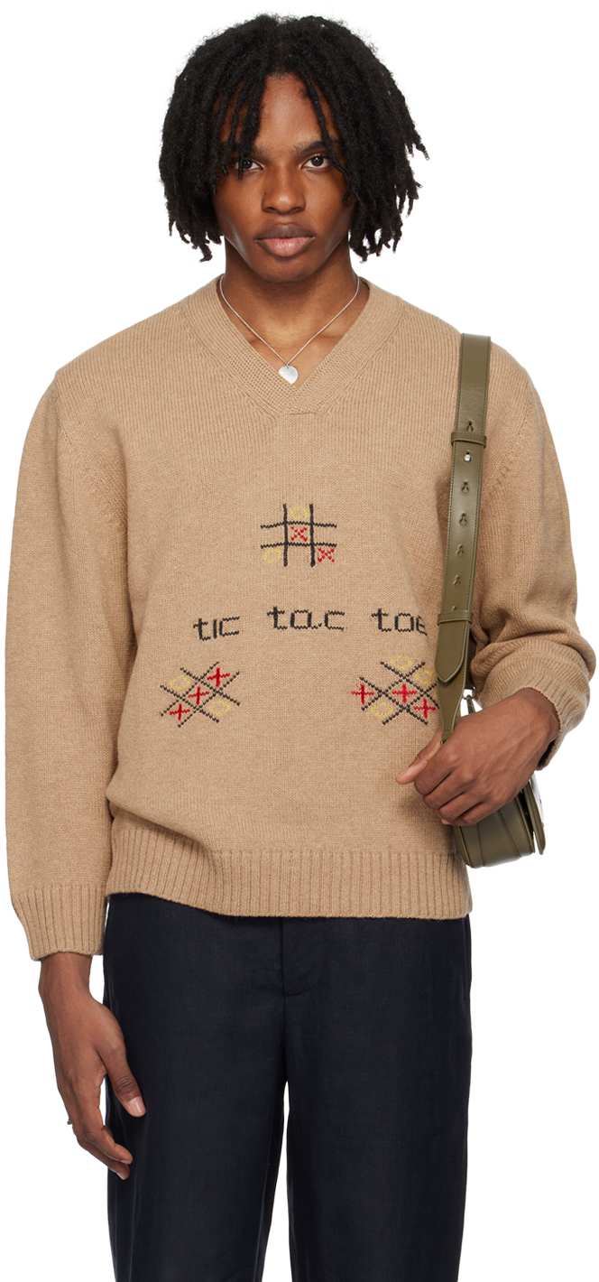 Brown 'Tic Tac Toe' Sweater